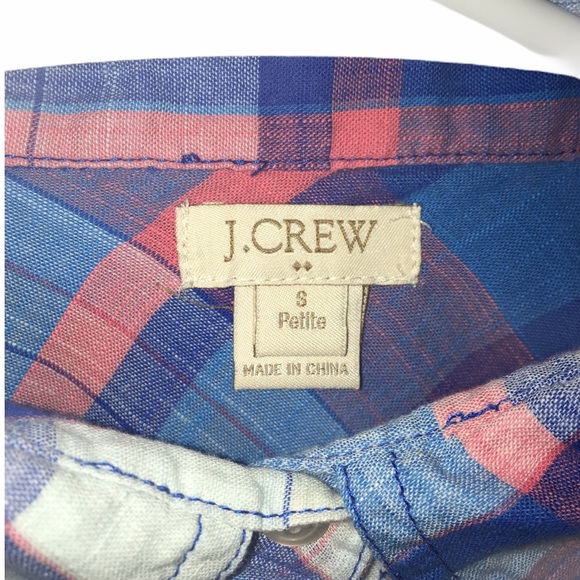 Woman J. Crew Factory Plaid Button Down Shirt SP - Picture 7 of 8